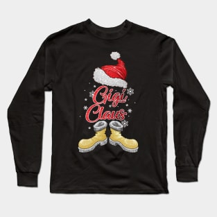 Santa Gigi Claus Merry Christmas Matching Family Group Long Sleeve T-Shirt